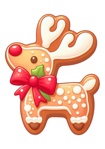 Rena de Perfil com Laço Vermelho PNG