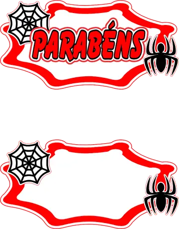 Topo de Bolo Homem Aranha Parabéns PNG
