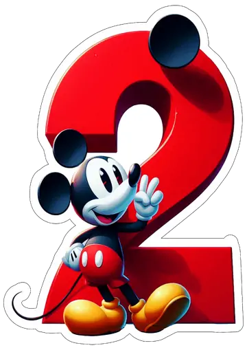 Mickey Mouse Número Dois PNG