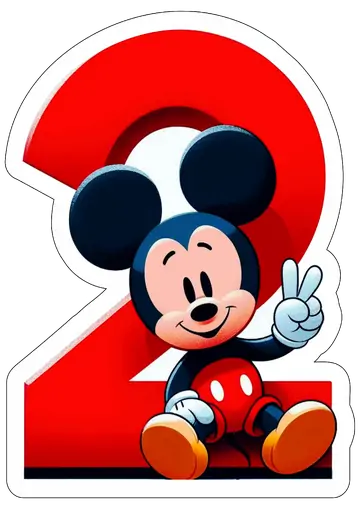 Mickey Mouse Sentado Número Dois PNG