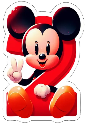 Mickey Mouse Sorrindo Número Dois PNG
