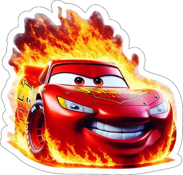 Relâmpago McQueen com Fogo PNG