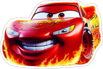 Relâmpago McQueen com Chamas PNG