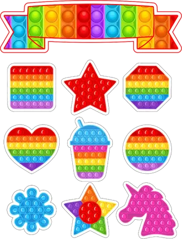 Elementos Pop It Fidget Toy PNG