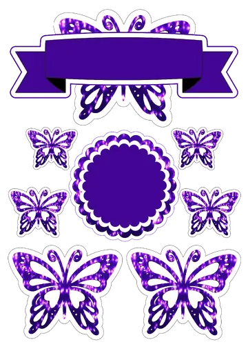 Borboletas Roxas Com Brilho PNG
