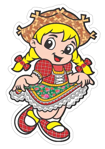 Menina Caipira Dançando Festa Junina PNG
