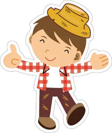 Menino Caipira com Roupa Xadrez PNG