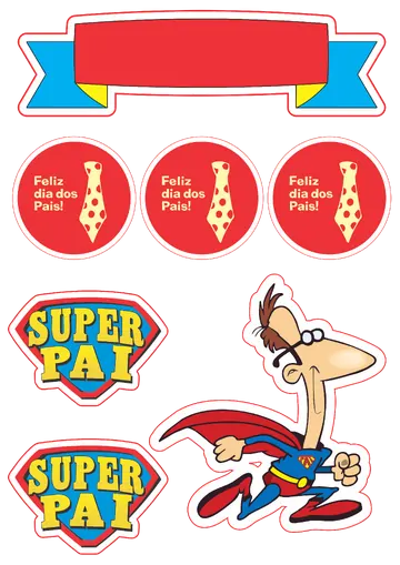 Super Pai com Capa Vermelha PNG
