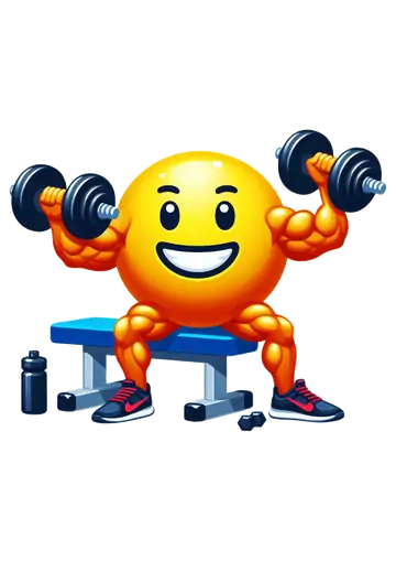 Emoji Musculoso Treinando na Academia PNG