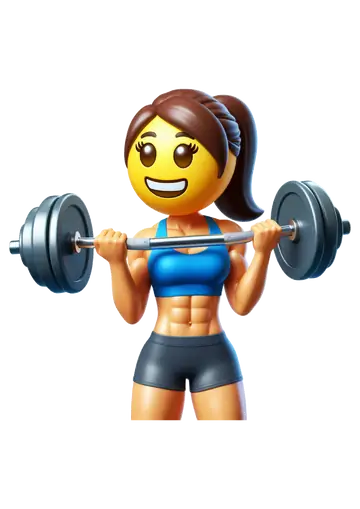 Mulher Emoji Treinando Musculação PNG