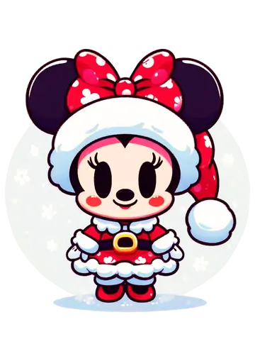 Minnie Mouse Estilo Chibi Natalina PNG
