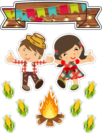 Topo de Bolo Festa Junina PNG
