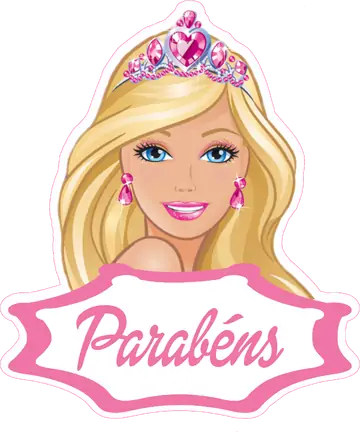 Barbie Topo de Bolo Parabéns PNG