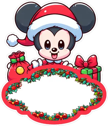 Mickey Natalino com Moldura PNG