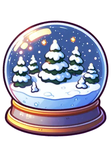 Globo de Neve com Pinheiros PNG