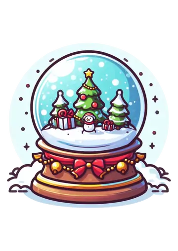Globo de Neve com Árvore PNG