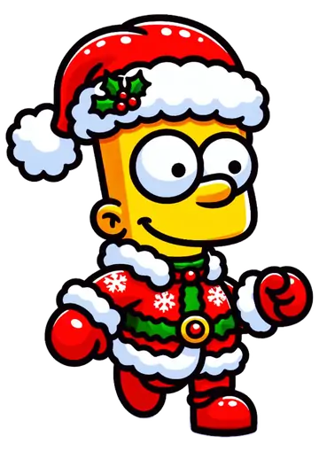 Bart Simpson com Roupa de Natal PNG