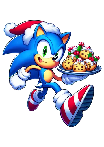 Sonic com Chapéu de Natal PNG
