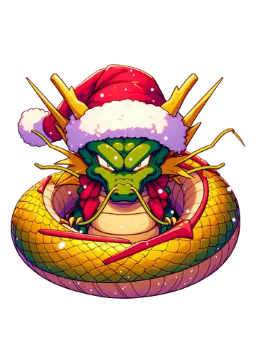 Shenlong com Gorro de Natal PNG