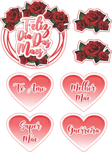 Topo de Bolo Dia das Mães PNG