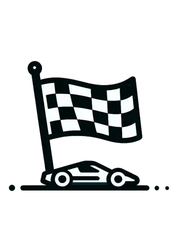 Carro de Corrida com Bandeira Quadriculada PNG