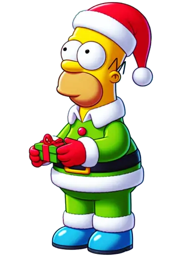 Homer Simpson com Roupa de Natal Verde PNG
