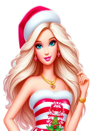 Barbie com Vestido de Natal PNG