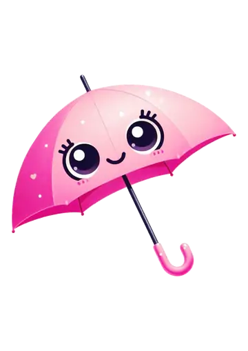 Guarda Chuva Rosa Fofinho PNG