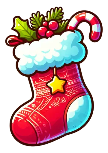 Meia de Natal com Estrela PNG