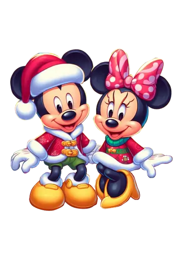 Mickey e Minnie com Roupas de Natal PNG