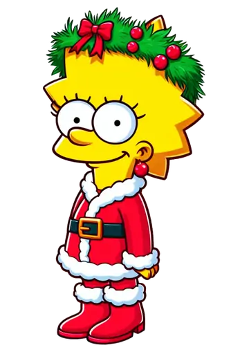 Lisa Simpson com Guirlanda Natalina PNG