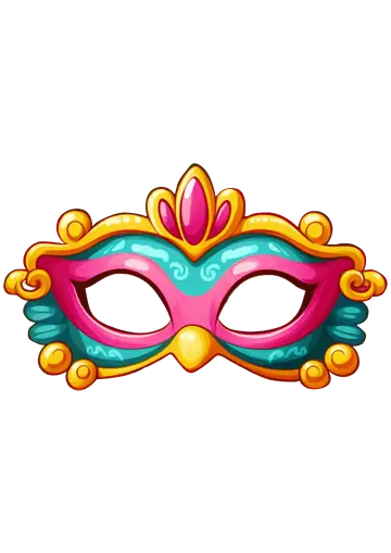 Máscara de Carnaval Colorida PNG