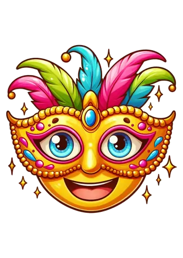 Máscara de Carnaval Colorida PNG
