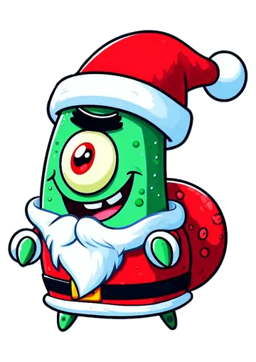 Plankton Com Roupa De Natal PNG