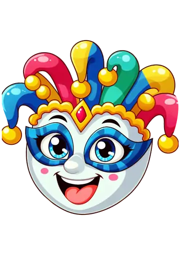 Máscara de Carnaval Colorida PNG