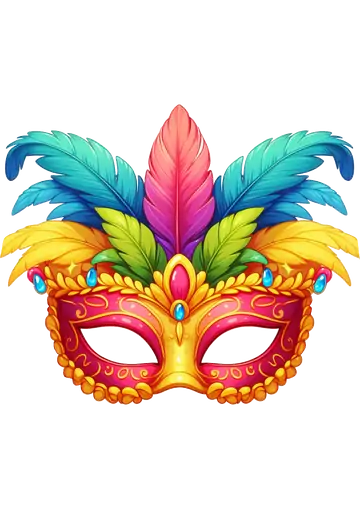 Máscara de Carnaval com Plumas PNG
