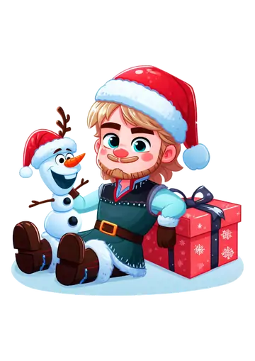 Kristoff e Olaf Natalinos PNG