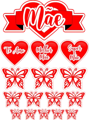 Topo de Bolo Dia das Mães PNG