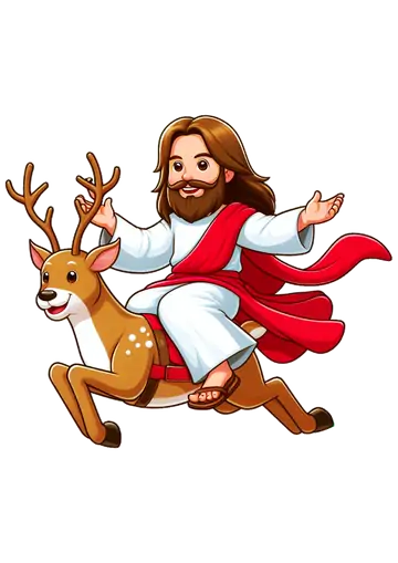 Jesus Cristo Montado em Rena PNG