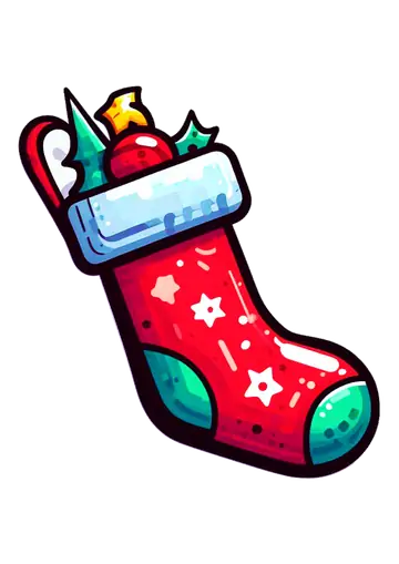 Meia de Natal Decorada Ícone PNG