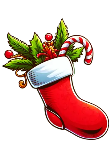 Meia de Natal com Pinheiro PNG