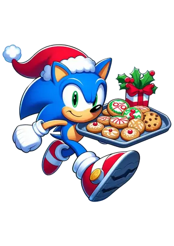 Sonic Correndo com Bandeja de Biscoitos PNG