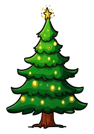 Árvore de Natal Verde Desenhada PNG