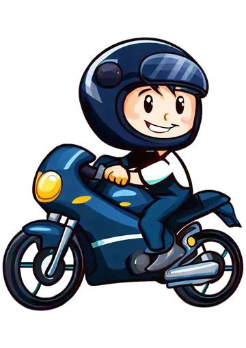 Motoboy Pilotando Moto com Capacete PNG