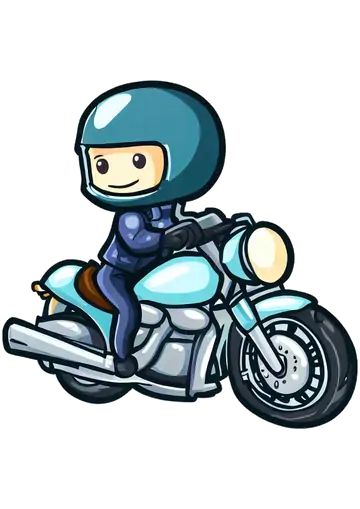 Motoboy Em Moto Azul Desenho PNG