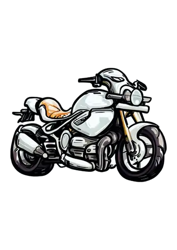 Moto Esportiva Branca e Prata PNG