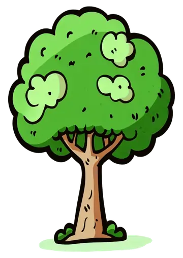 Arvore Verde com Folhagem Estilizada PNG