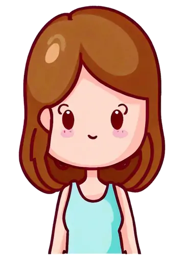 Mulher Feliz Desenho Fofinho PNG