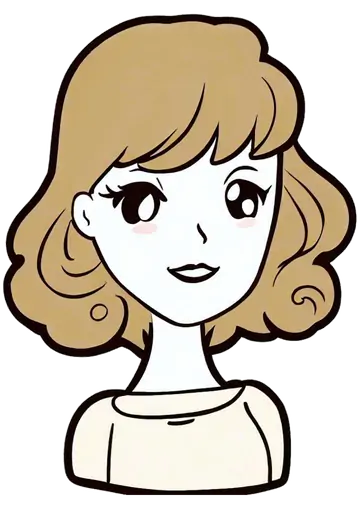 Ilustração de Mulher com Cabelo Ondulado PNG
