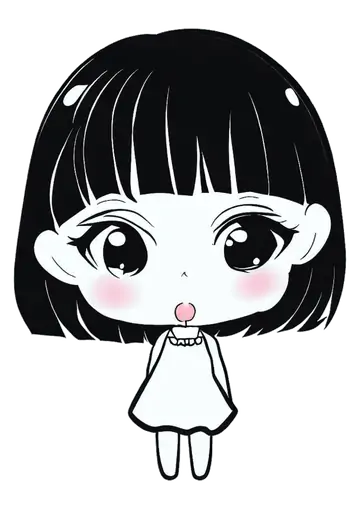 Menina Fofinha Cabelo Curto PNG